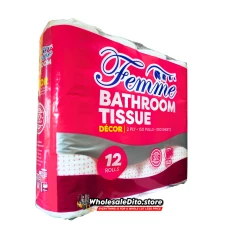 Femme Decor Bathroom Tissue 12 Rolls 2 Ply Wholesale