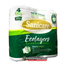 Sanicare Ecolayers Bathroom Tissue 4 Rolls 3 Ply Wholesale